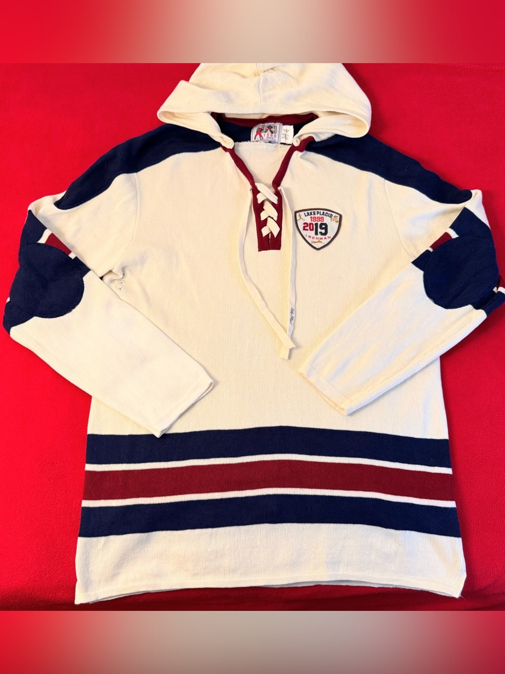T. Dalton 1980 Miracle Lake Placid Ironman USA Hockey Hooded Sweater Adult L EUC